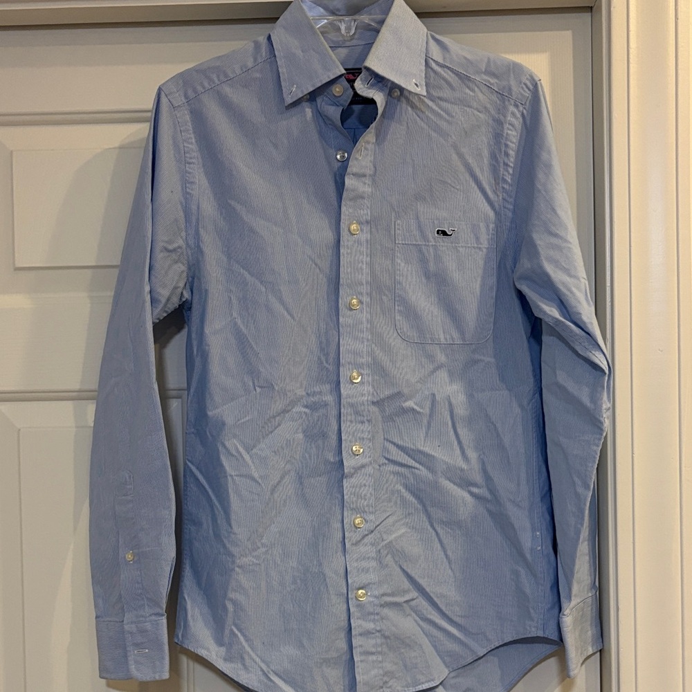 Vineyard Vines Light Blue Striped Casual Button-Down Shirt